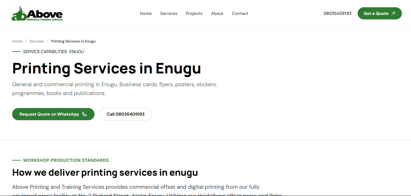 Above Printing & Training Services screenshot 2