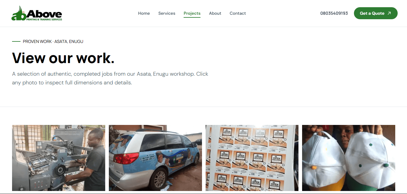 Above Printing & Training Services screenshot 3