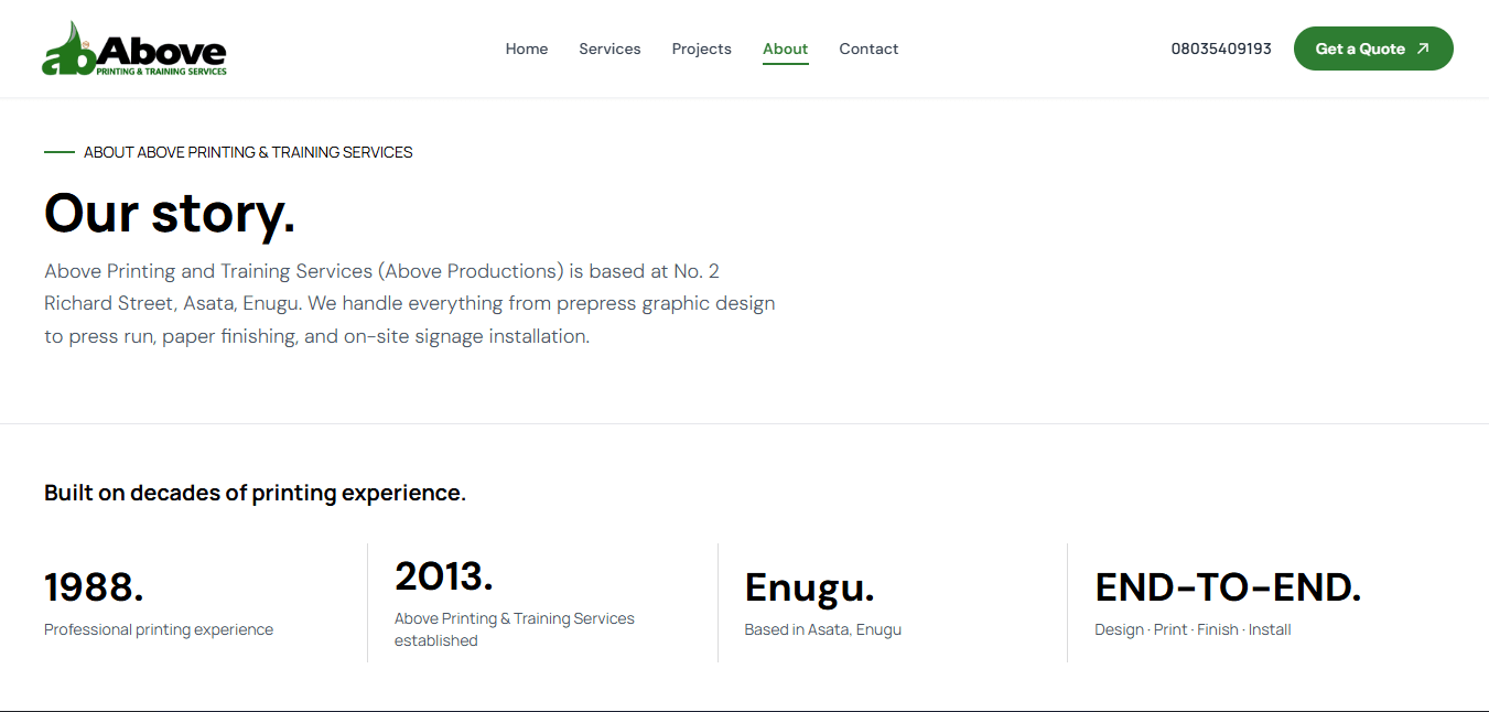 Above Printing & Training Services screenshot 4