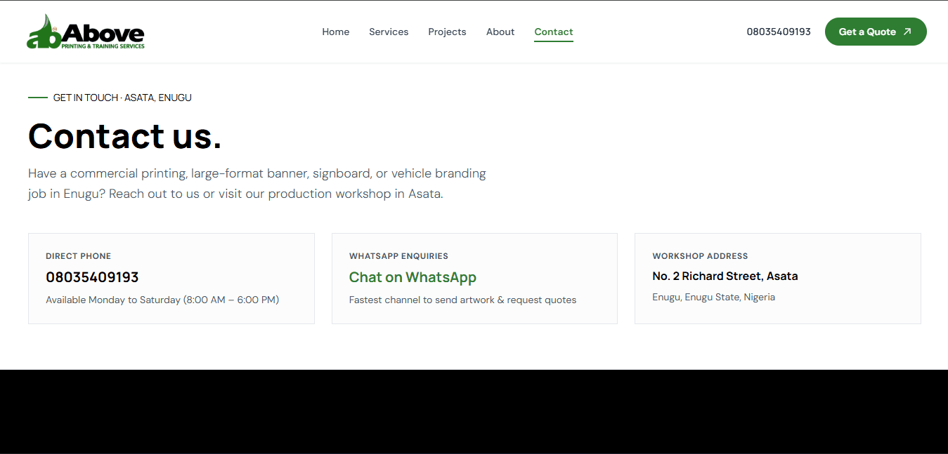 Above Printing & Training Services screenshot 5